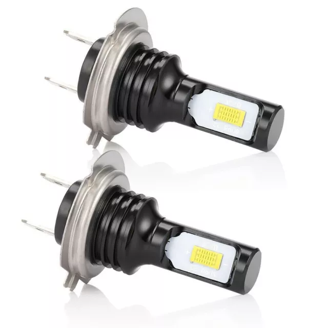 2X H7 Scheinwerfer Lampen Kit Fernlicht 4000Lm Super Bright 6500K Weiss 12-24V 3