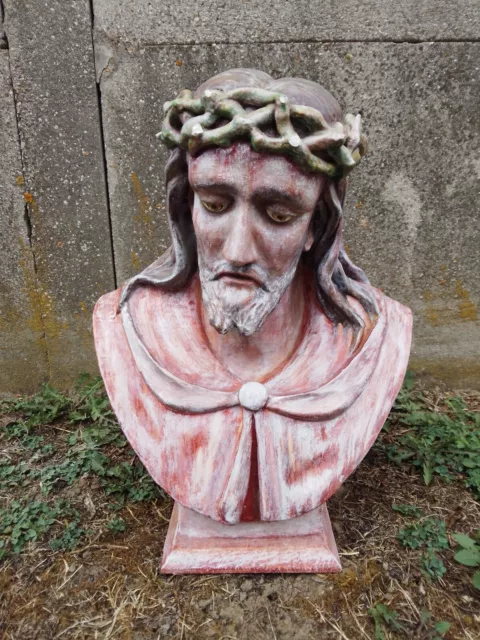 Buste Christ - Statue Jésus  - Dieu religion crucifix Christianisme plâtre