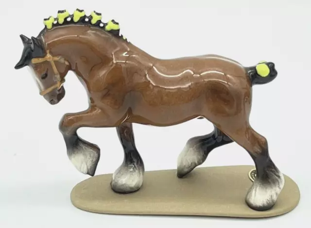 Miniature Draft Horse Figurine HAGEN RENAKER Clydesdale Porcelain Green Bobs