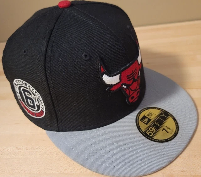 5950 New Era 7 3/8 Chicago Bulls NBA CAP 6X Champions 59fifty JORDAN FITTED HAT