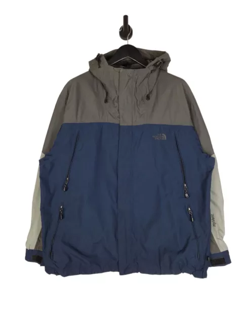 Giacca antipioggia The North Face Hyvent taglia XL blu/grigio da uomo impermeabile con cappuccio