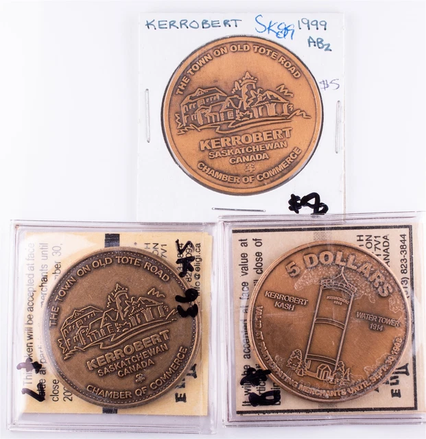 1998, 99 & 01 Kerrobert Saskatchewan ABZ Canadian Municipal Tokens