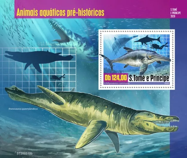 Sao Tome & Principe Dinosaurs Stamps 2020 MNH Prehistoric Water Animals 1v S/S