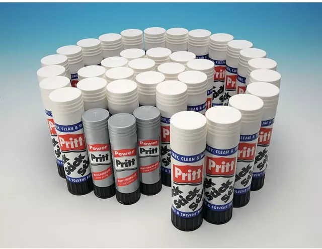 Original Large Pritt 43g Glue Sticks - 90% natural ingredients Multi Pack