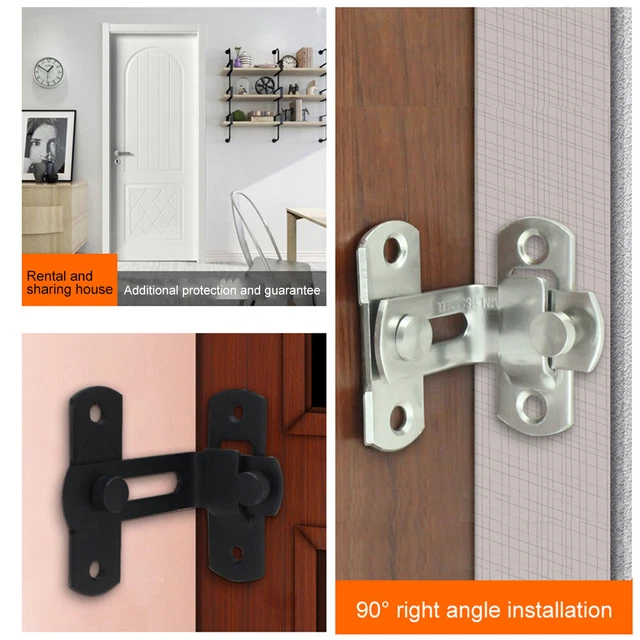90° Barn Door Latch Flip Sliding Room Door Lock Anti-Theft Security Hook Latch 2