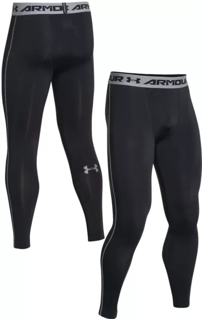 New- Mens' Under Armour Heatgear Compression  Leggings Black- Lg