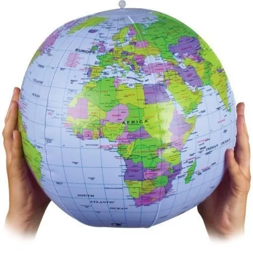 Large 40cm Inflatable World Earth Globe Atlas Map Geography Beach Ball Toy party 2