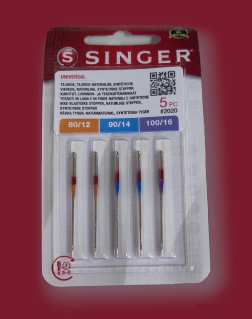 Aghi Per Macchina Da Cucire Singer - Set 20 Pezzi Spessori 70-100 Universali - Foto 3