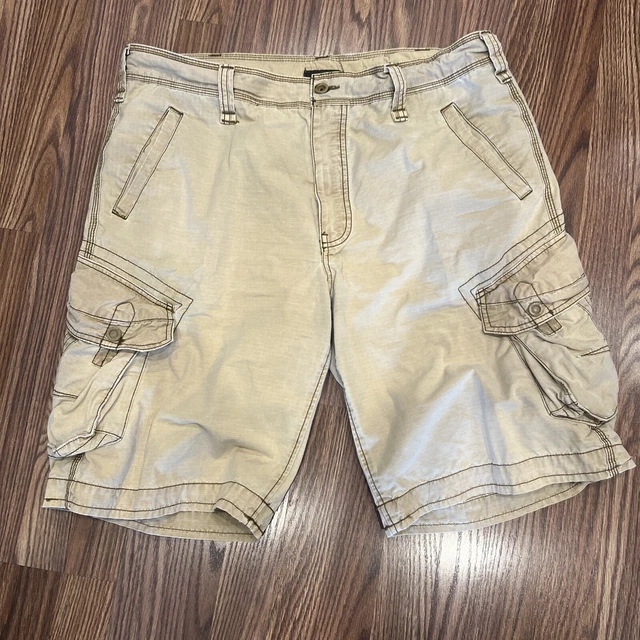Jet Lag Cargo Shorts Sz 38 Khaki Tan Brown Drawstrings Flaw