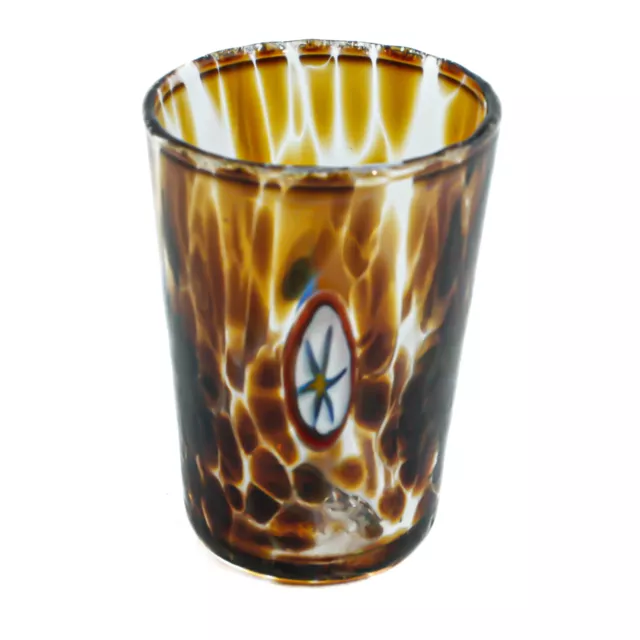Cristal de Murano Tiro Cristal Marrón Múltiple Azul Rojo Hecho a Mano Millefiori