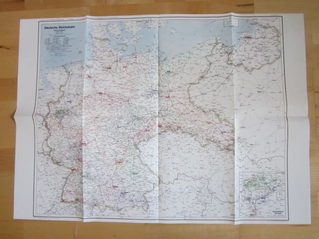 Chronik der Eisenbahn N Deutsche Reichsbahn Übersichtskarte 02 1938 A1 Faksimile