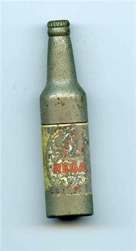 Regal Beer of New Orleans 2 Part Hollow 2 5/8" Metal Beer Bottle