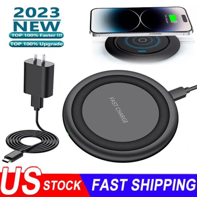 30W Wireless Charger Fast Charge Pad Desk For Samsung iPhone Android Cell Phone
