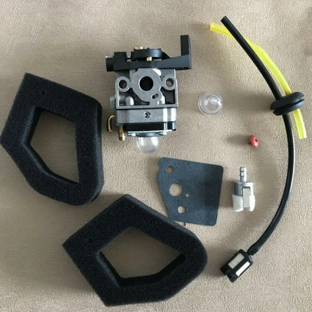 Kit Carburateur Complet Pour Moteur Honda GX25 GX35 - 7 Pièces (Carbu, Filtre à Air, Joints, Tuyau, Pompe à Bulle) - Pour Motobineuse, Tondeuse