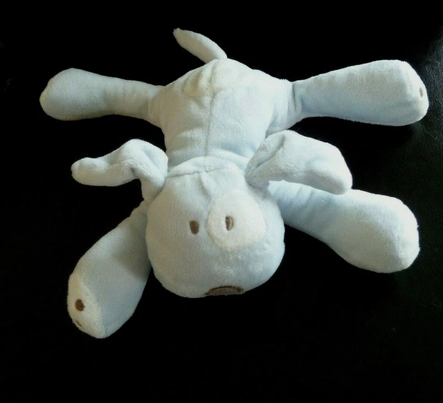 X9 - Doudou Peluche Okaidi Obaibi Chien Bleu Tache Blanc Queue Sans Bille Ttbe
