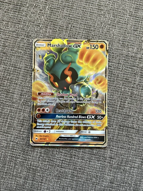 Marshadow GX Burning Shadows 80/147 Pokémonkarte - guter Zustand