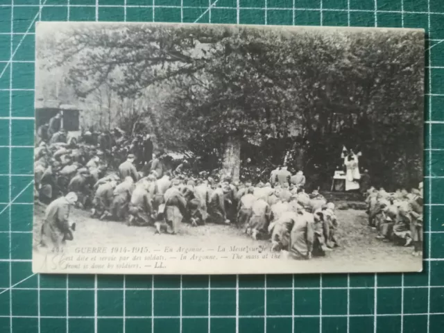 vc164 CPA WW1 messe sur le front par les soldats en Argonne