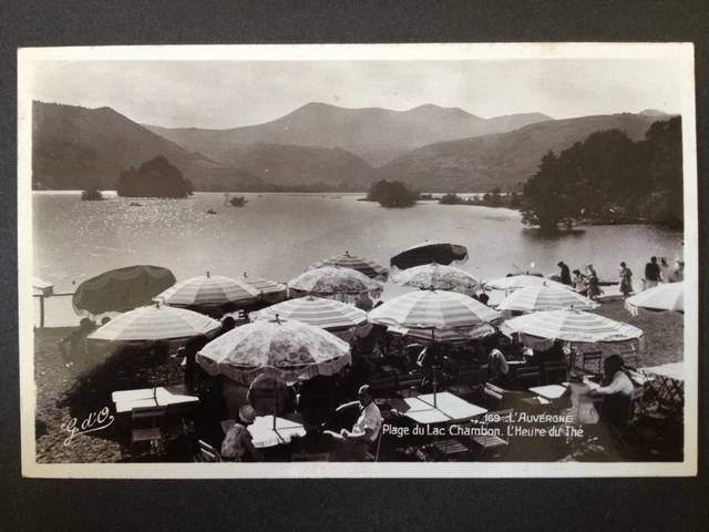cpa Auvergne CHAMBON sur LAC MUROL Puy de Dôme BEACH L'Heure du Teé