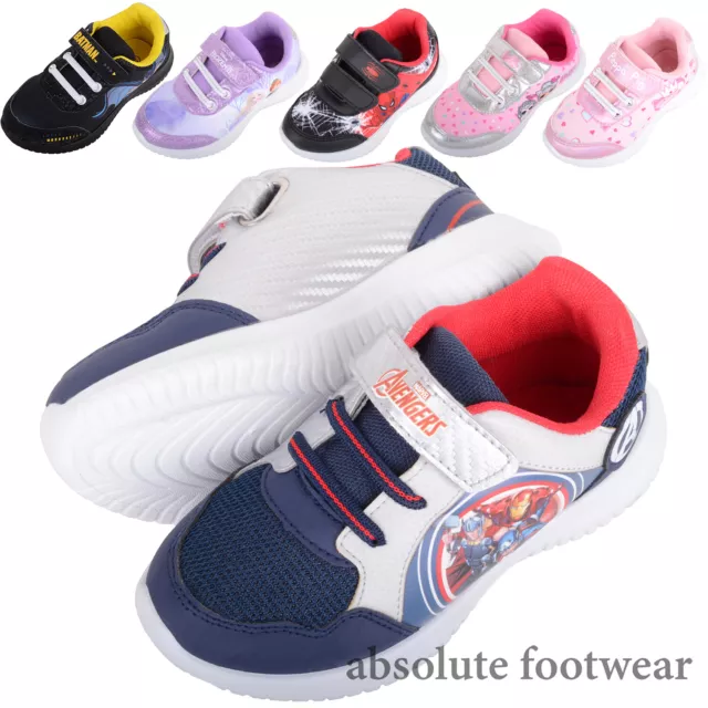 Childrens Kids Boys Infants Juniors Character Cartoon Touch and Close Trainers