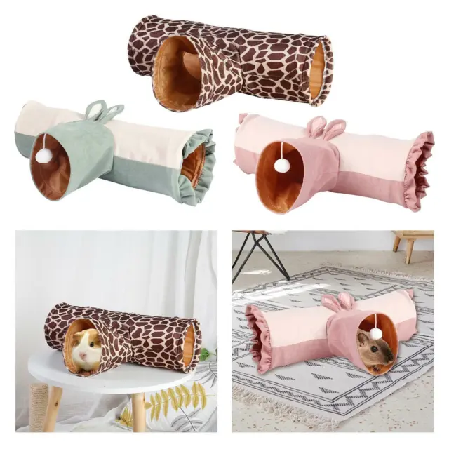Meerschweinchen-Tunnelröhre, interaktives Spielzeug für Haustier, 3-Wege-Versteck kleines Tier spielen