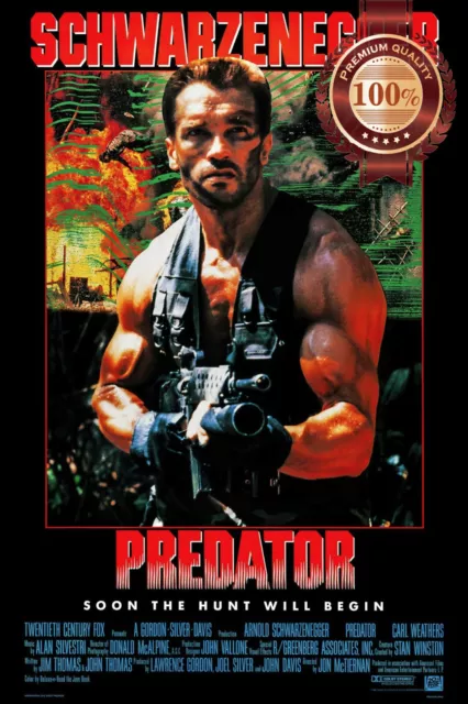 PREDATOR GUN 1987 80s ORIGINAL OFFICIAL CINEMA FILM MOVIE PRINT PREMIUM POSTER