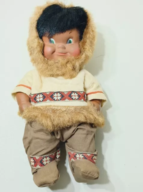 Vtg  REGAL CANADIAN ESKIMO INUIT  INDIAN Rubber Face doll