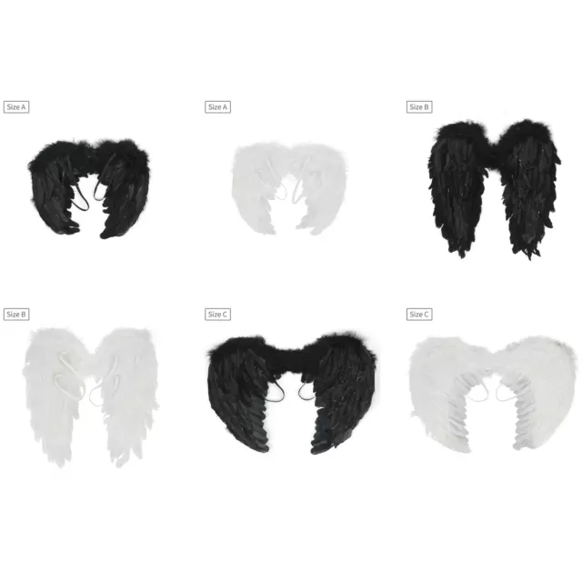 Black/White Feather Angel Wings Adult Kids Fairy Angel Wings Costume Christmas