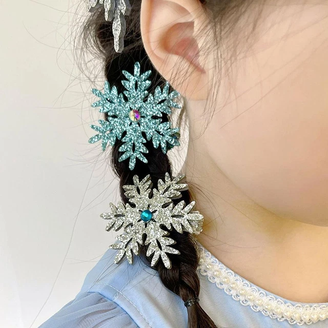 Princess Snowflake Hair Clip Blue White Christmas Women Girls Hair Accessorie ζе