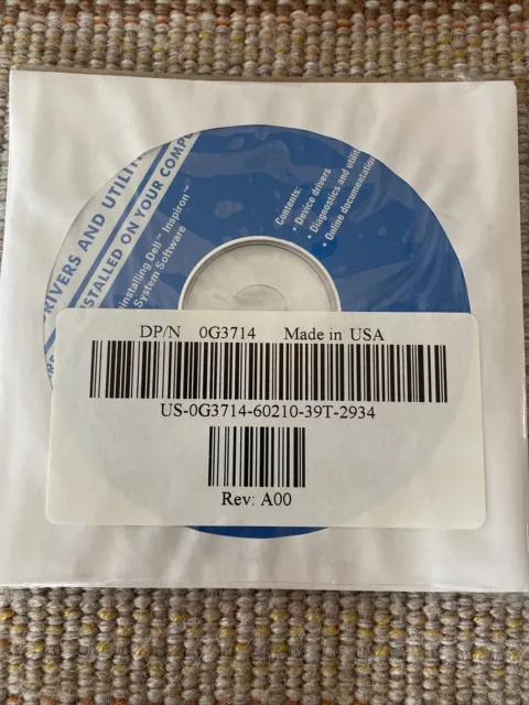 CD de reinstalación de controladores y utilidades de software Dell 0G3714 2006 sin usar sellado