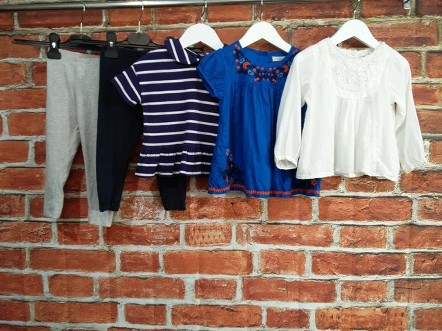 Pacchetto Magliette Top Neonato Età 18-24 Mesi Next M&S Maniche Lunghe 92 Cm
