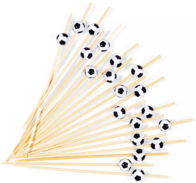 50 Party Picker Fußball Spieße Sticks Käse Häppchen Cocktail Snack Bowle 12 cm