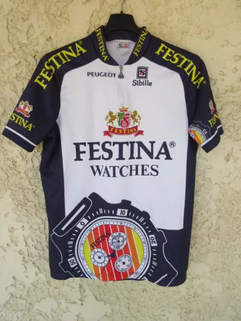 Maillot cycliste FESTINA 1996 VIRENQUE maglia shirt Peugeot trikot jersey XL