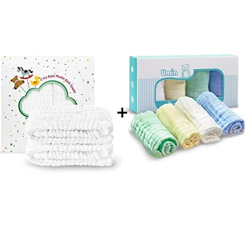 Umiin 2 PC Baby Towel and 4 PCWashcloths - Premium for Boys and Girls - Baby ...