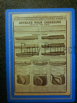 Publicité LOT CHASSE FOURREAUX PLOMBS CEINTURES HUNTING ACCESSORIES 1923 advert