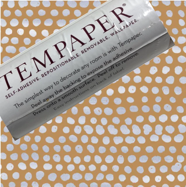 TEMPAPER MD10643 Toasted Turmeric Moire Dot Removable Peel Stick Wallpaper 28 sq