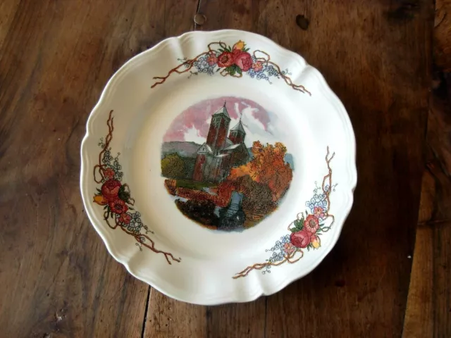 Assiette Plate Ancien D Obernai Sarreguemines L Eglise Alsace France