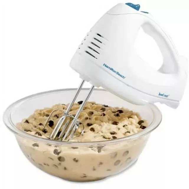 Hamilton Beach 6 Speed Electric Hand Mixer with Whisk, Traditional Beaters, Snap