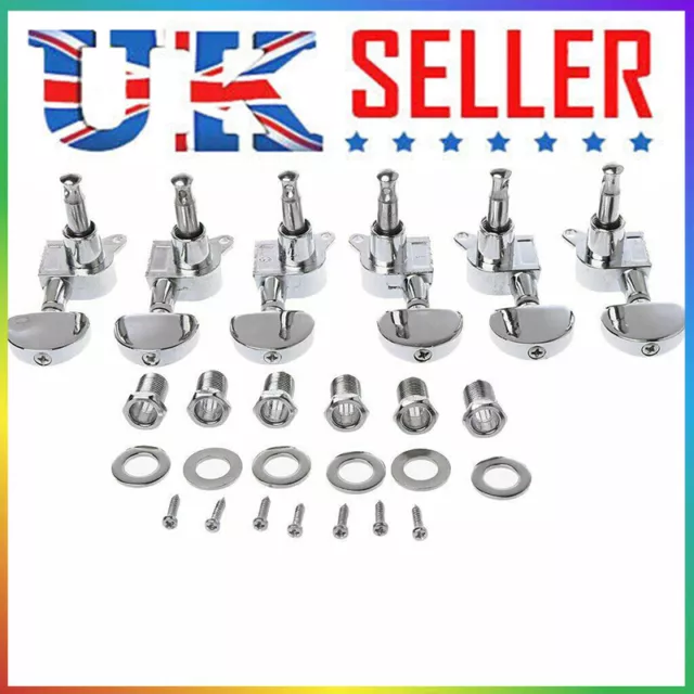 6x Guitar Tuning Pegs String Chrome Tuners Machine Heads Acoustic Electric Part