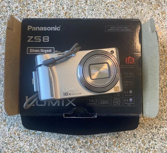 panasonic lumix camera dmc-zs8 ~ 14MP 16x Zoom ~ Digital Camera silver untested