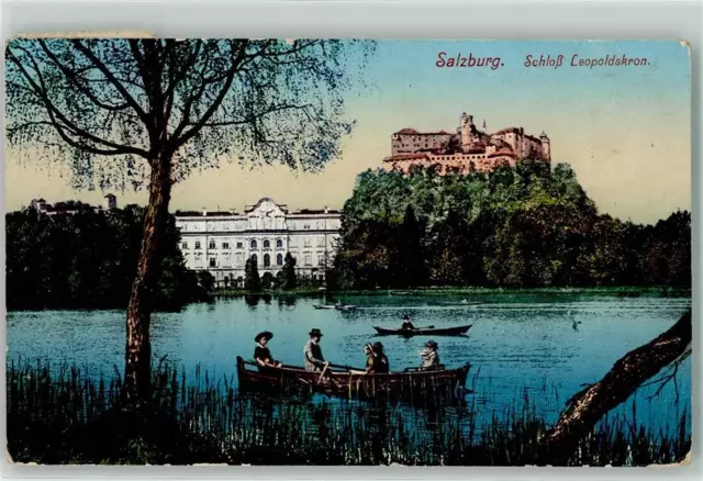 39383658 - Salzburg Schloss Leopoldskron Ruderboot Salzburg, Bezirk 1915