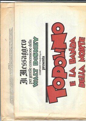 TOPOLINO E LA Banda Della Morte Il Messaggero Maggio 1990 Walt Disney