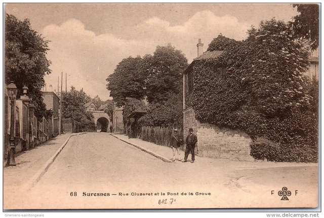 92 SURESNES - rue cluseret et le pont de la groue