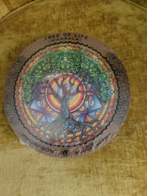 NEW -UNIDRAGON Original Wooden Jigsaw Puzzle- Mandala 700 pcs Royal Tree of Life