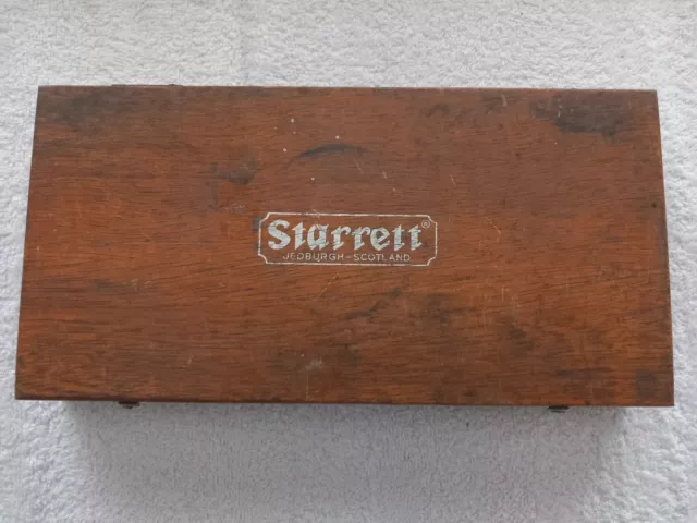 Vintage Starrett No. 436 3-4in Micrometer Caliper In Wooden Box.