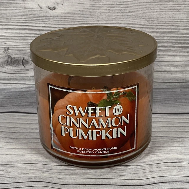 Bath & Body Works Sweet Cinnamon Pumpkin 3-Wick Candle Half Full Preowned