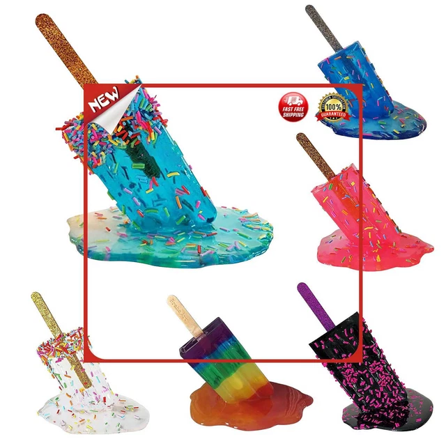 es Melting Ice Cream Ornaments - Melting Popsicle Sculpture Resin Decoration Cra