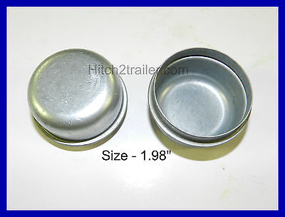(2) Trailer 1.98" Grease Cover Dust Cap 2k 3.5k 3,500 lb Axle Hub FREE SHIPPING!