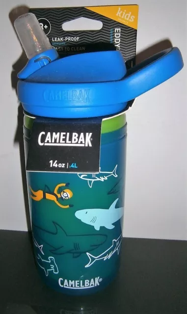 CamelBak Eddy+ Kids 0.4L Insulated Water Bottle - Scuba Sharks - Leak Proof