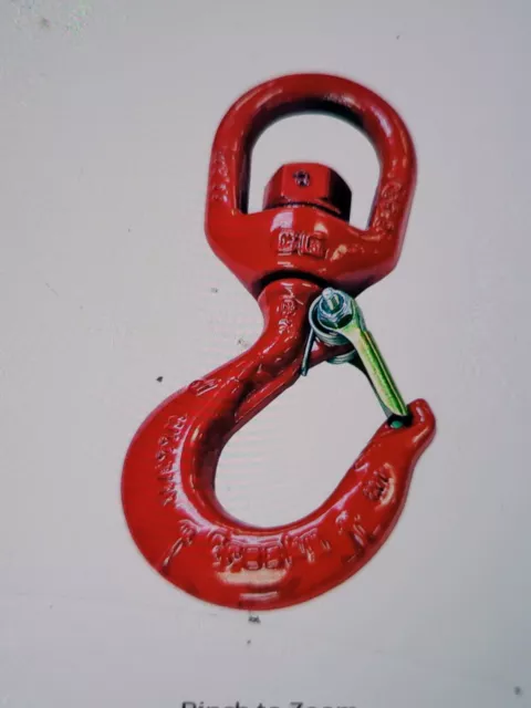 Crosby L-322CN Carbon Hook Swivel w/Latch, 15T WLL