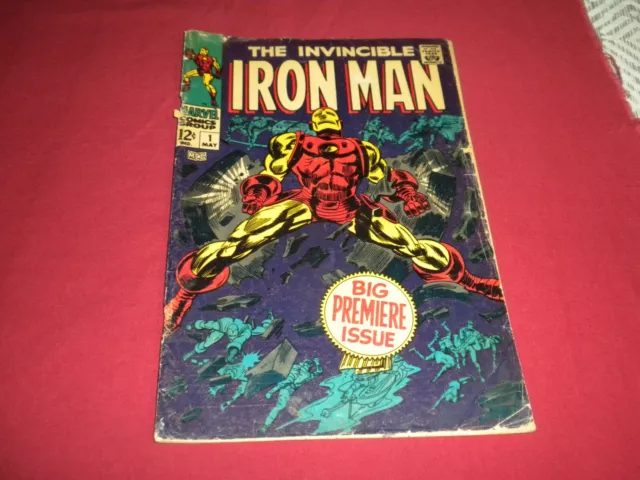 Iron Man #1 marvel 1968 comic 2.0/gd silver age (Detached staple) PREMIERE ISSUE